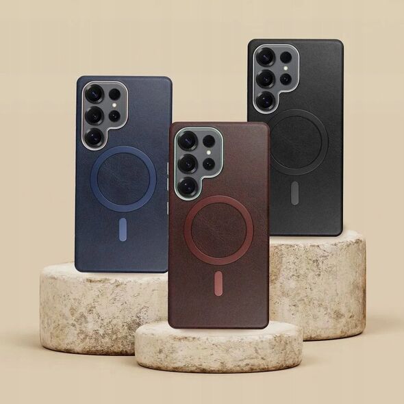 Θήκη GENTLEMAN MAG COVER συμβατή με MagSafe για SAMSUNG S25 PLUS καφέ