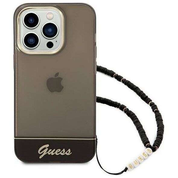 Guess Etui Guess GUHCP14LHGCOHK Apple iPhone 14 Pro czarny/black hardcase Translucent Pearl Strap