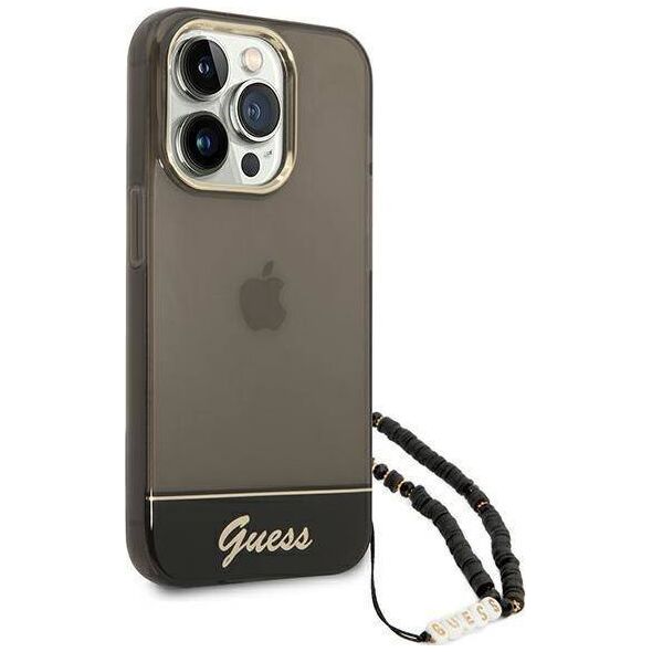 Guess Etui Guess GUHCP14LHGCOHK Apple iPhone 14 Pro czarny/black hardcase Translucent Pearl Strap