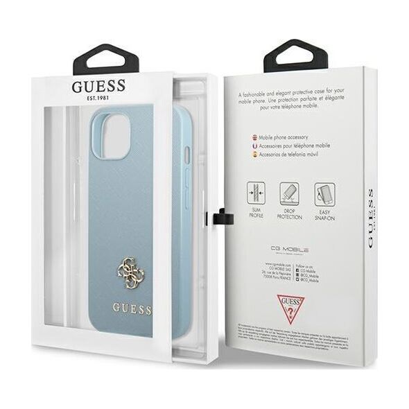 Guess Guess GUHCP13SPS4MB iPhone 13 mini 5,4" niebieski/blue hardcase Saffiano 4G Small Metal Logo