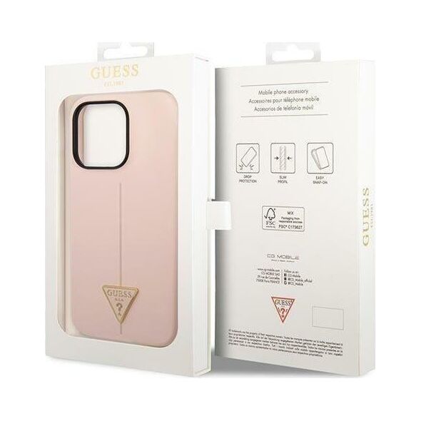 Guess Guess Silicone Triangle Logo - Etui iPhone 14 Pro Max (różowy)