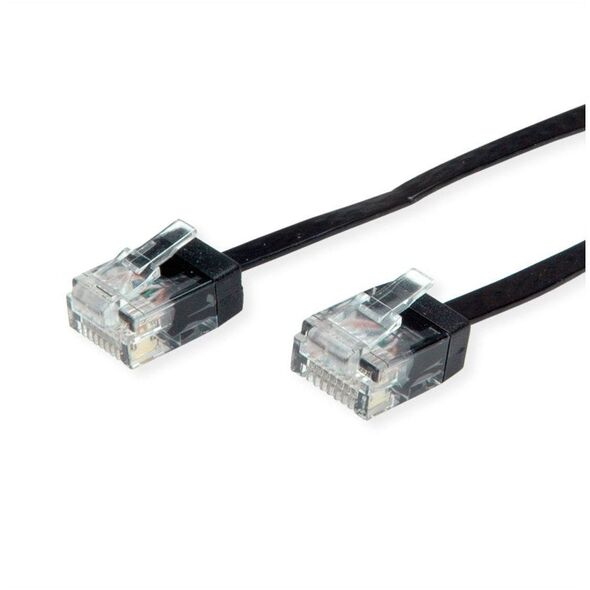 ROLINE Traveller UTP Patch Cord, Cat.6A (Class EA), πολύ επίπεδο, μαύρο, 0,5 m