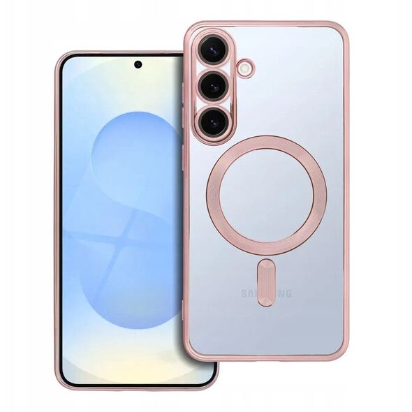 Θήκη ELECTRO MAG COVER συμβατή με MagSafe για SAMSUNG S25 Plus ροζ χρυσό