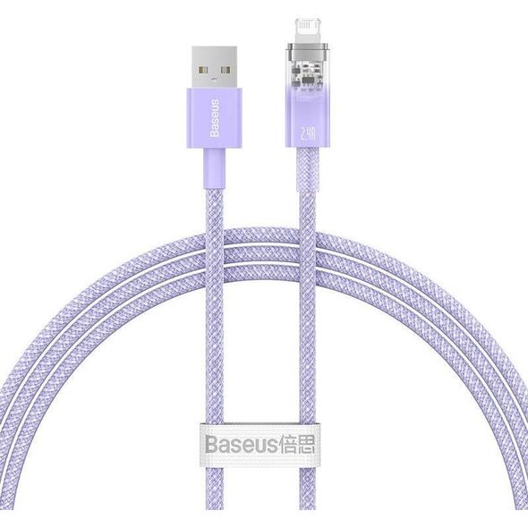 Kabel USB Baseus USB-A - Lightning 1 m Fioletowy (CATS010005)