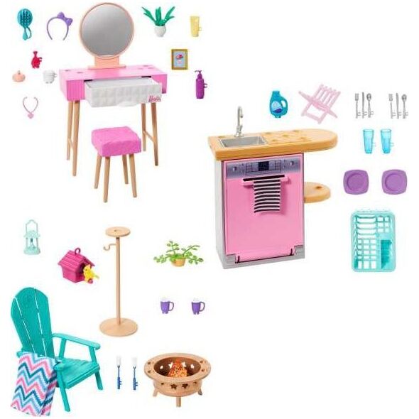 Mattel Barbie Mebelek + dekoracje, Szykowanie się przy toaletce (HJV32)