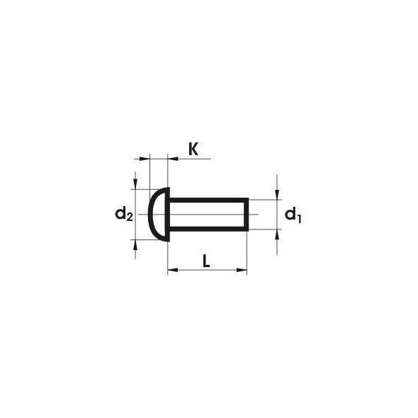 Nitgoz NIT ALUMINIOWY PEŁNY Z ŁBEM KULISTYM 6.0*20MM [jm.KG] - 954 6*20 PLK