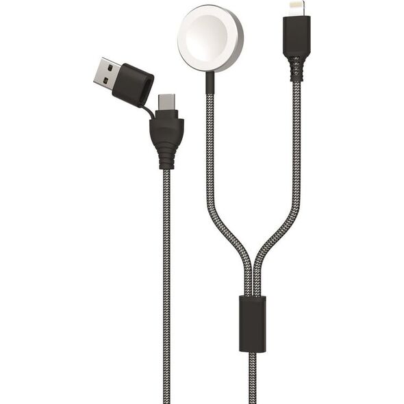 2GO 2GO 2in1 USB/Type C Ladekabel f. Watch & Smartphone  1,8m sw
