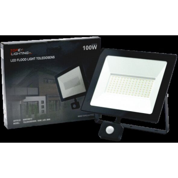 Προβολέας LED TOPE TOLEDOSENS, με αισθητήρα κίνησης, IP54, 4000 K, 9000 lm, 100 W