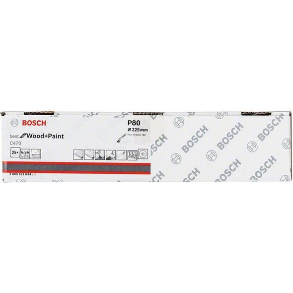 Bosch Papier ścierny C470 z otworami granulacja 80 25szt. (2608621034)
