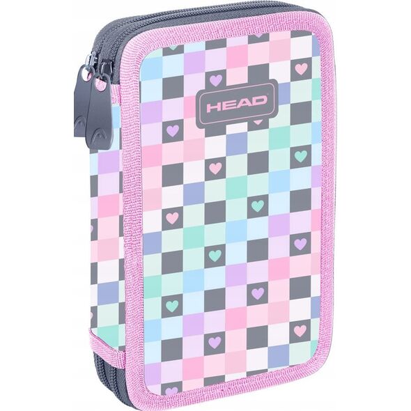 Piórnik Astra Piórnik podwójny bez wyposażenia Head Checkered Hearts AC2