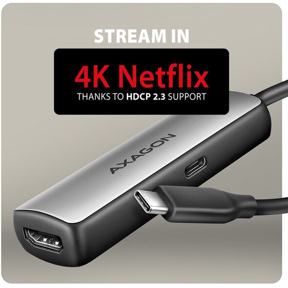 AXAGON RVC-HI8KPD, USB-C -> HDMI 2.1 konwerter / adapter, 8K/60Hz, 4K/144Hz, HDR10+, PD100W