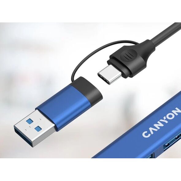 CANYON HUB DS-02 4 σε 1 USB-A/C Μπλε