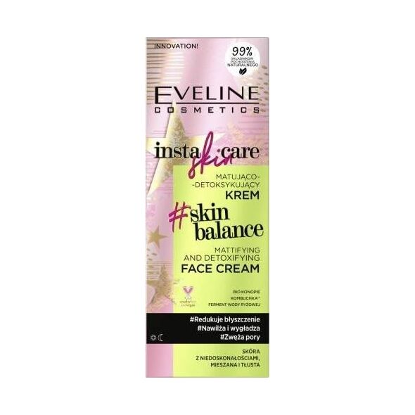 Eveline Eveline Cosmetics Insta Skin Care matująco-detoksykujący krem do skóry z niedoskonałościami mieszanej i tłustej 50ml
