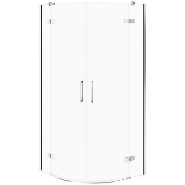 ΗΜΙΚΥΚΛΙΚΗ ΚΑΜΠΙΝΑ ΝΤΟΥΖΙΕΡΑΣ CITY CHROM 90X90X195 ΔΙΑΦΑΝΕΣ ΓΥΑΛΙ