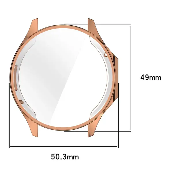 Etui z osłoną ekranu Bizon Case Watch Felipe do OnePlus Watch 3 / Oppo Watch X2 różowozłote