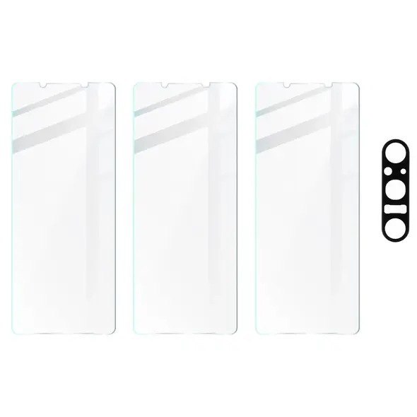 3x Szkło na ekran + szkło na aparat BIZON Clear do Xperia 1 V