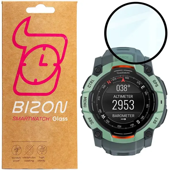 Szkło hybrydowe Bizon Glass Watch Edge Hybrid dla Garmin Instinct 3 45mm czarne