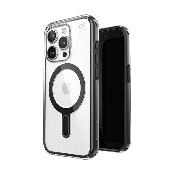 Etui Speck Presidio Perfect-Clear ClickLock MagSafe Apple iPhone 15 Pro (Clear/Frosted Black/Slate Grey)