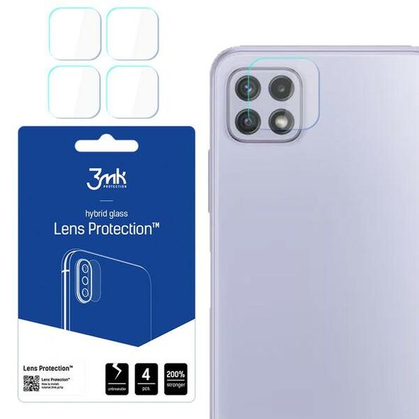 Szkło hybrydowe na obiektyw aparatu 3MK Lens Protection Samsung Galaxy A22 4G [4 PACK]