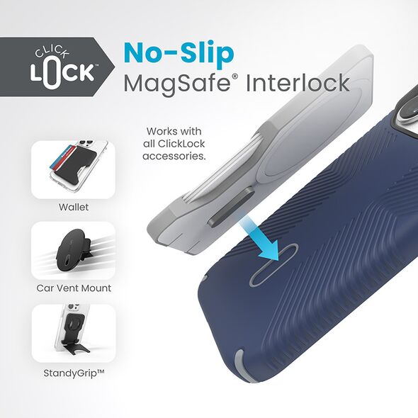 Etui Speck Presidio2 Grip ClickLock & MagSafe Apple iPhone 15 Pro (Coastal Blue/Dust Grey)