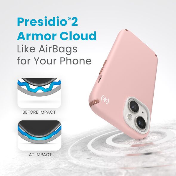Etui Speck Presidio2 Pro Apple iPhone 15 (Dahlia Pink/Rose Copper/White)