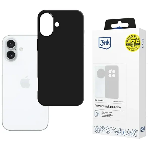 Etui 3MK Matt Case Pro do Apple iPhone 16 Plus czarne