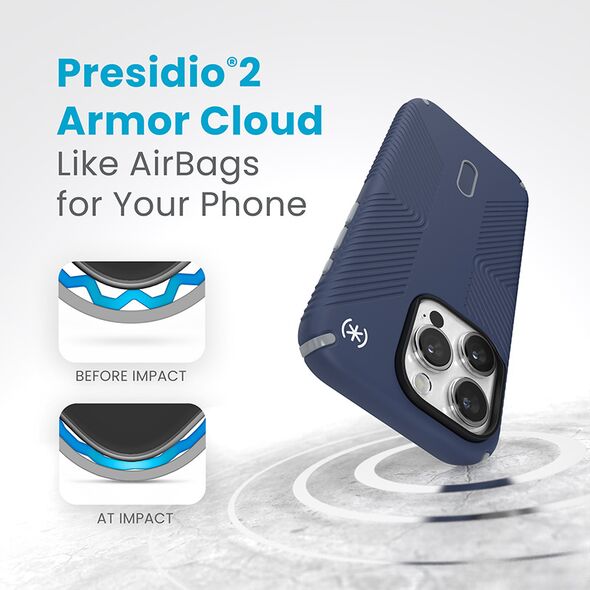 Etui Speck Presidio2 Grip ClickLock & MagSafe Apple iPhone 15 Pro (Coastal Blue/Dust Grey)