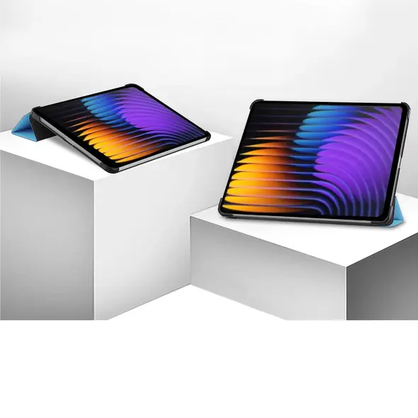 Etui z klapką Bizon Case Tab Croc do Xiaomi Pad 7 / 7 Pro błękitne