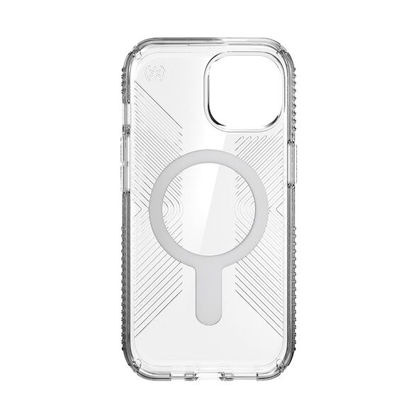 Etui Speck Presidio Perfect-Clear Grip ClickLock MagSafe Apple iPhone 15 (Clear/Chrome Finish/Serene Silver)