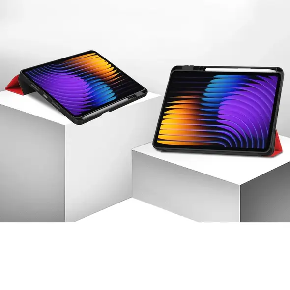 Etui z klapką Bizon Case Tab Lizard do Xiaomi Pad 7 / 7 Pro czerwone