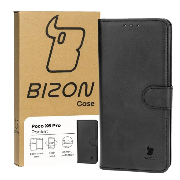 Etui z klapką Bizon Case Pocket do Xiaomi Poco X6 Pro czarne