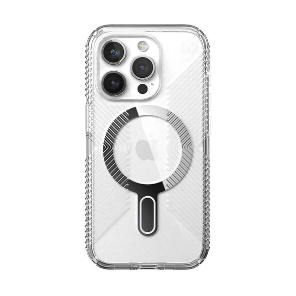 Etui Speck Presidio Perfect-Clear Grip ClickLock MagSafe Apple iPhone 15 Pro (Clear/Chrome Finish/Serene Silver)