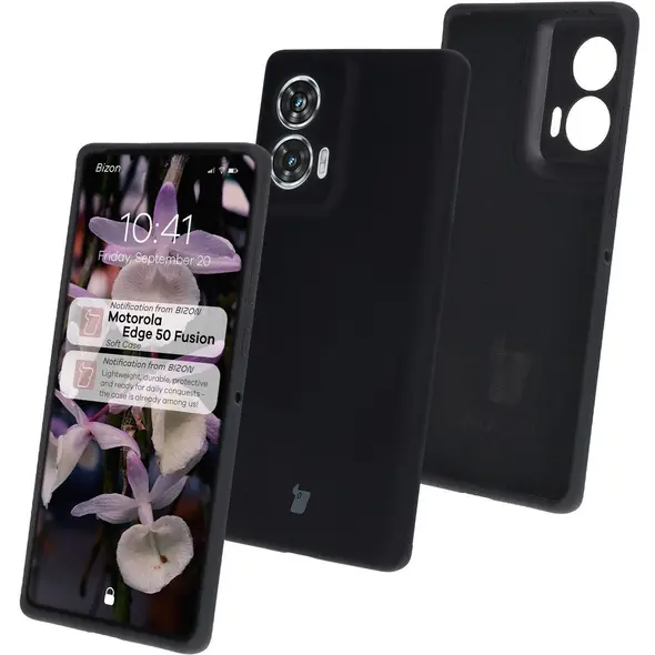 Silikonowe etui Bizon Soft Case do Motorola Edge 50 Fusion czarne