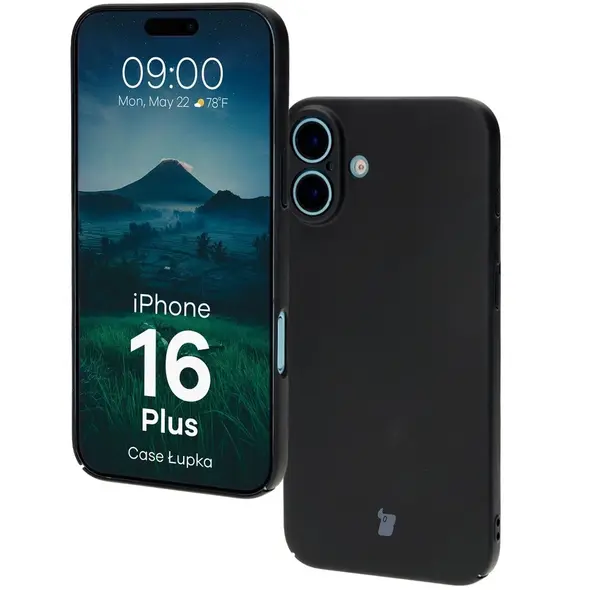 Etui Bizon Case Łupka do Apple iPhone 16 Plus czarne