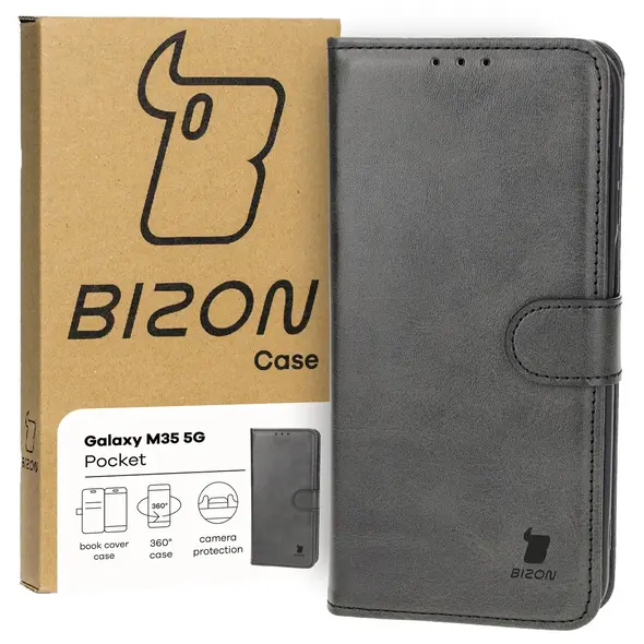 Etui z klapką Bizon Case Pocket do Samsung Galaxy M35 5G czarne