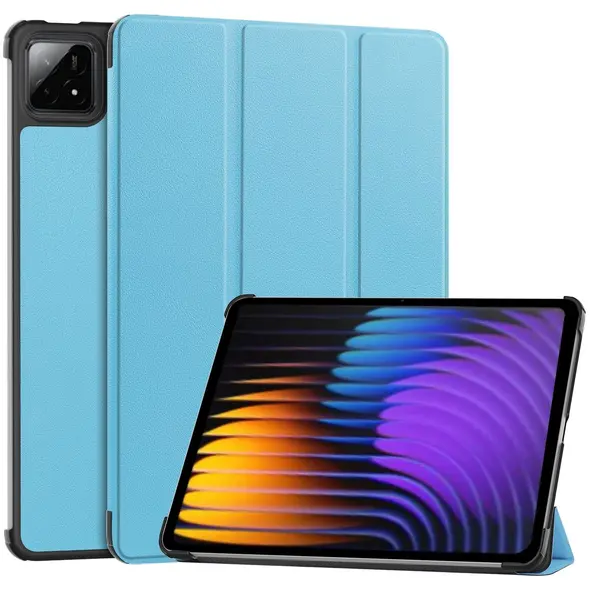 Etui z klapką Bizon Case Tab Croc do Xiaomi Pad 7 / 7 Pro błękitne