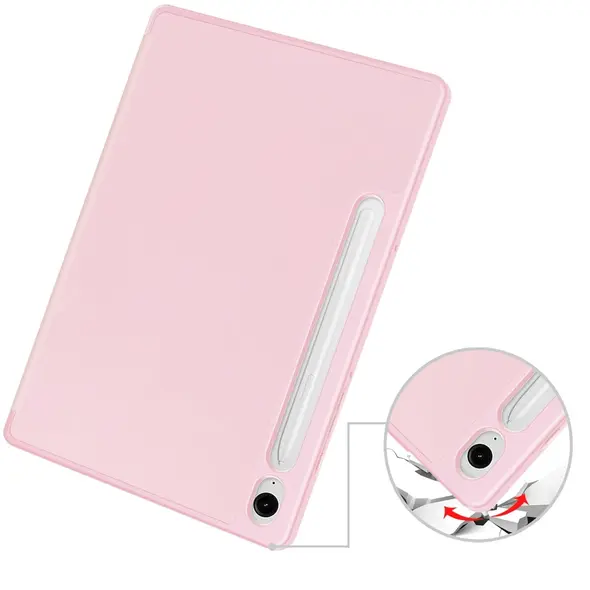 Etui Bizon Case Tab Lizard do Samsung Galaxy Tab S9 / S9 FE różowe