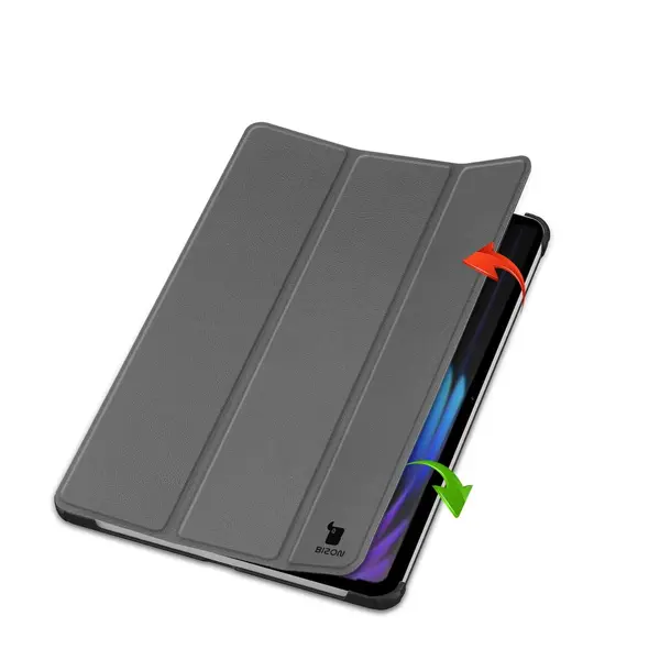 Etui z klapką Bizon Case Tab Croc do Xiaomi Pad 7 / 7 Pro szare