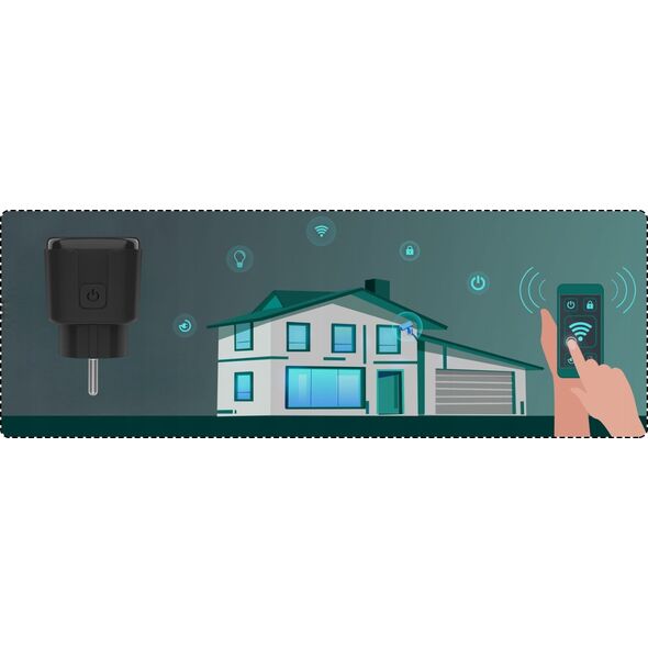 Inteligentne gniazdko WiFi Tuya LTC CZARNE