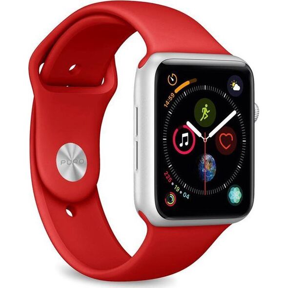 Puro PURO ICON Apple Watch Band - Elastyczny pasek sportowy do Apple Watch 42 / 44 mm (S/M & M/L) (Czerwony)
