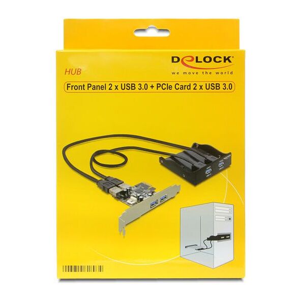 Delock Panel przedni 2x USB 3.0 + karta PCIe 2x USB 3.0 (61893)