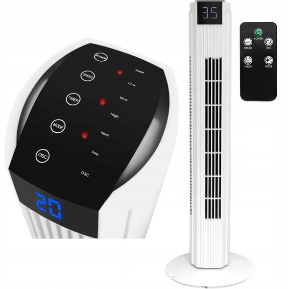 PS Wentylator kolumnowy 82cm 50W, LCD, sterowany pilotem LTC