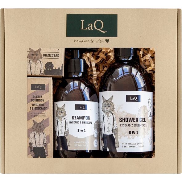 LaQ ZESTAW RYŚ ŻEL POD PRYSZNIC 500ML+SZAMPON 300ML+ OLEJ 30ML+KOSTKA 85 ML