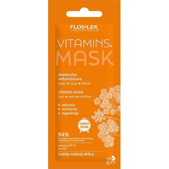 Floslek FLOSLEK Relax Time Maseczka witaminowa Vitamins na twarz,szyję i dekolt 6ml