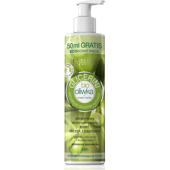 Eveline EVELINE Bio Oliwka Glicerynowy skoncentrowany krem do rąk i paznokci 245 ml