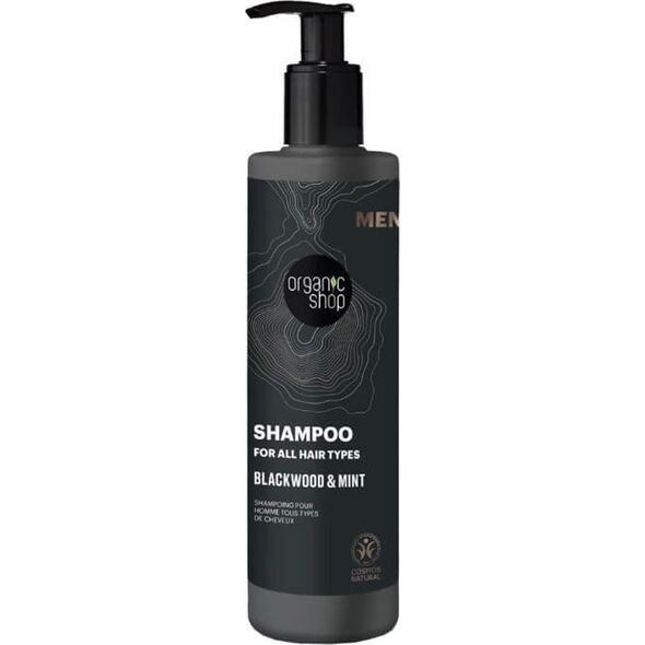 EUROBIOLAB Szampon do wszystkich rodzajów włosówMen Blackwood and Mint 280 ml ORGANIC SHOP MEN