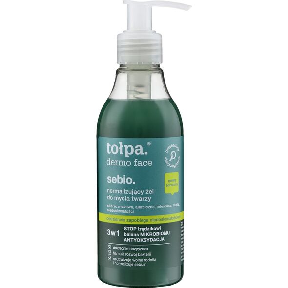 TOLPA TOŁPA Dermo Face Sebio Normalizujący Żel do mycia twarzy 3w1  195 ml