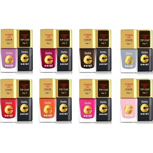 Delia Hybrid Gel Coral Lakier Do Paznokci 11ml Pink Pudding (100)