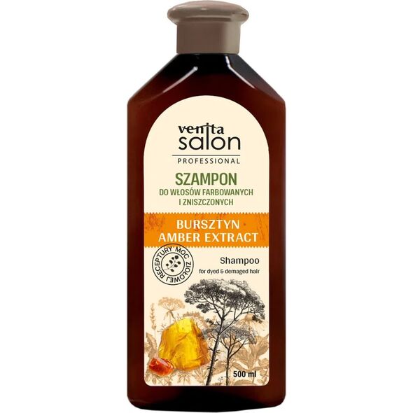 Venita Salon professional szampon wzmacniający do włosów zniszczonych i farbowanych-bursztyn 500ml
