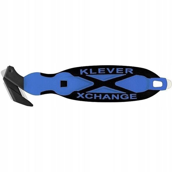Ασφαλές μαχαίρι Klever XChange με ξύστρα μπλε